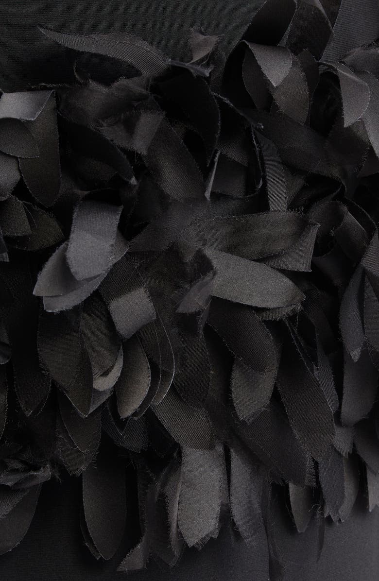 TOTEME Petal Long Sleeve Wool & Silk Evening Dress, Alternate, color, Black