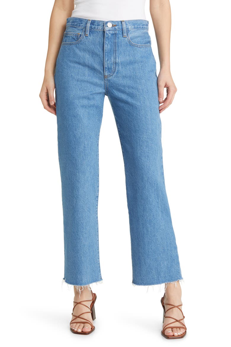 (Bio)Degradable Le Jane Raw Hem Straight Leg Jeans, Main, color, MEADOW