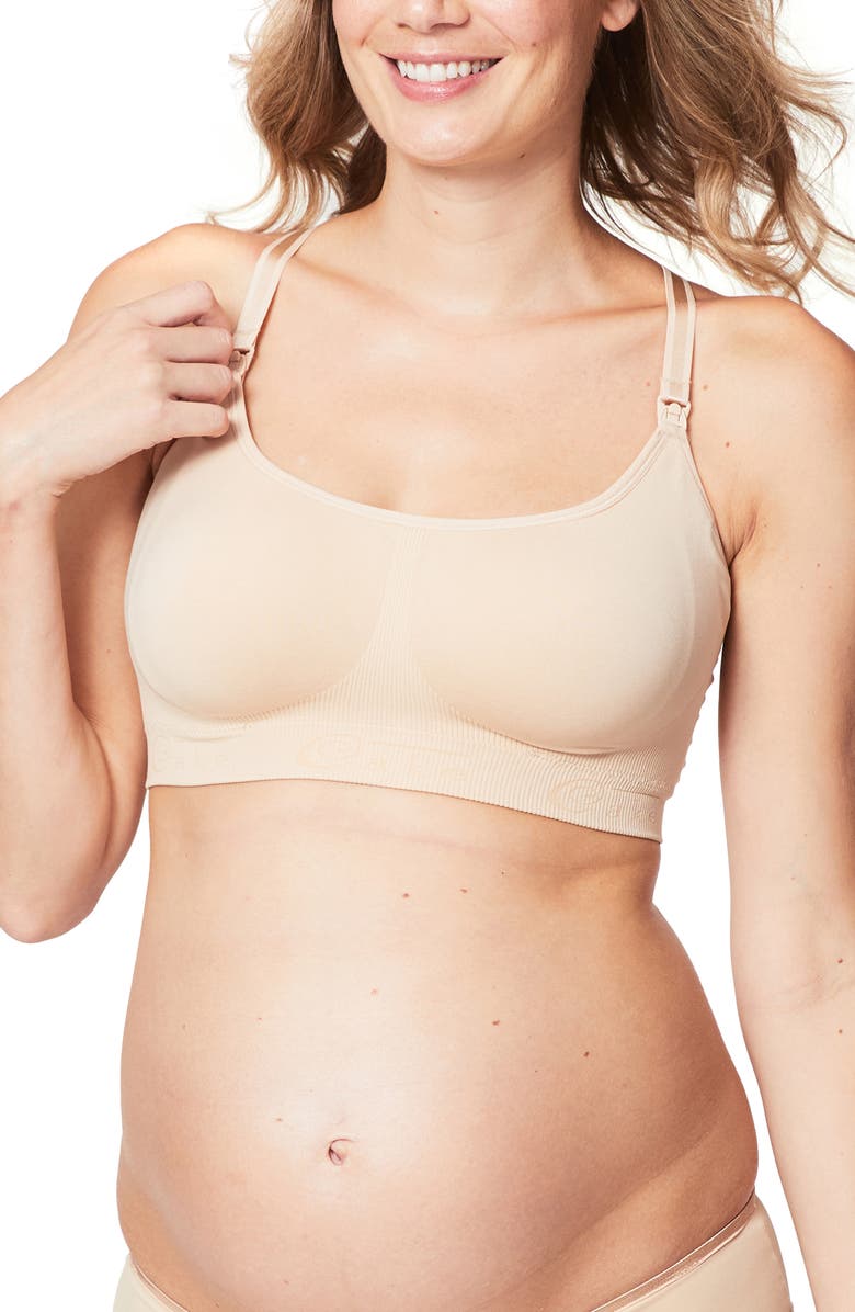 Cake Maternity Cotton Candy Seamless Nursing Bra, Main, color, Beige