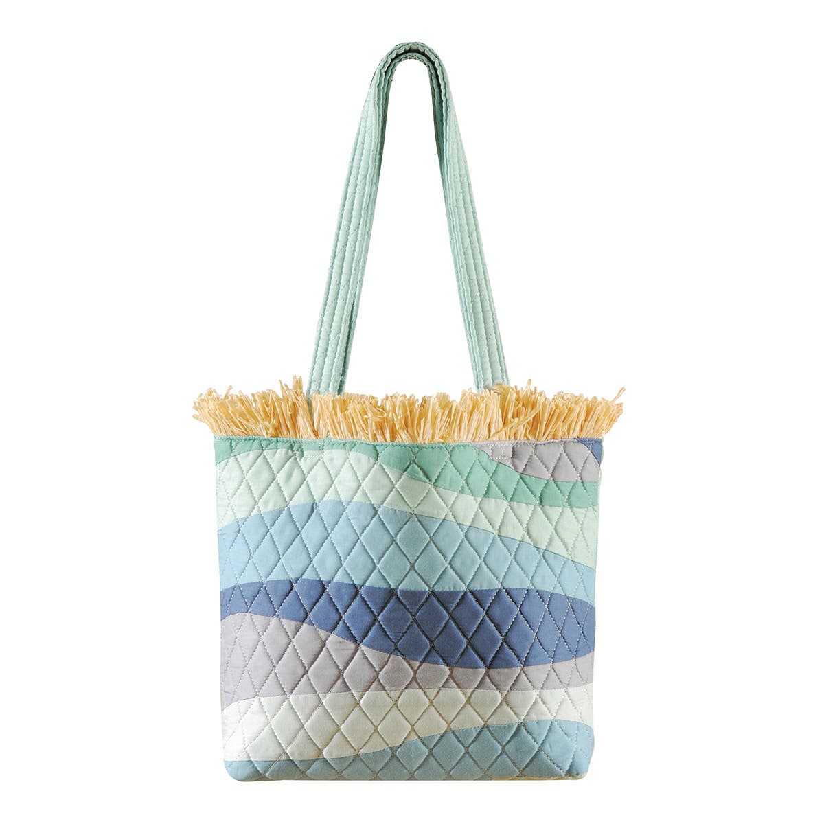 Ocean Waves Ruffle Tote, Main, color, Blue