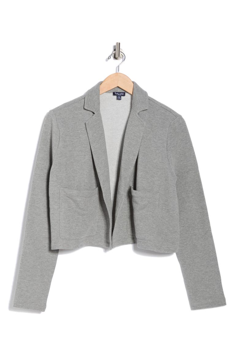 Open Front Blazer Cardigan, Alternate, color, HEATHER FOG GREY