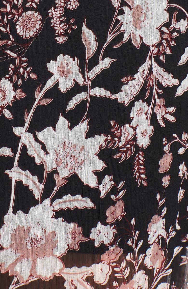 Band of Gypsies Floral Print Sheer Maxi Dress, Alternate, color, 