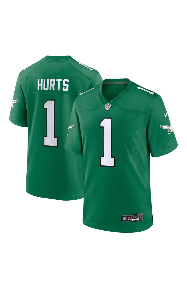 Nike Men's Nike Jalen Hurts Kelly Green Philadelphia Eagles Alternate Game Player Jersey, Main, color, Kelly Green
