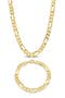 8.9mm Flat Figaro Chain Necklace & Bracelet Set
