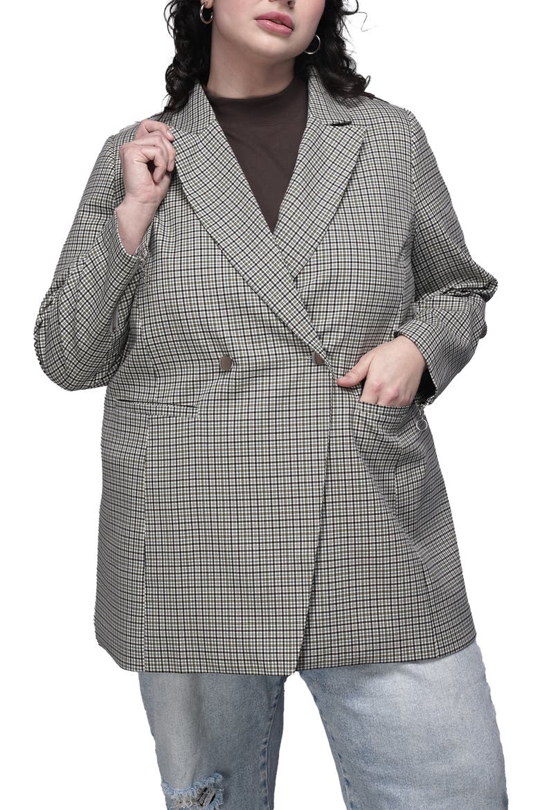 The Empower Zipper Double Breasted Blazer, Alternate, color, DARK TEAL