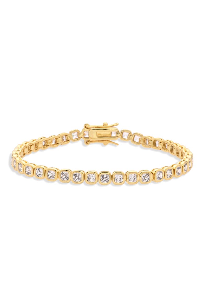 Solenne Line 18k Gold Plated Cubic Zirconia Bracelet, Main, color, GOLD
