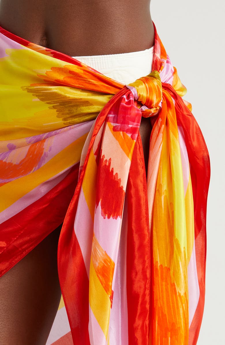 FARM Rio Painted Fishes Panneaux Cover-Up Sarong, Alternate, color, 