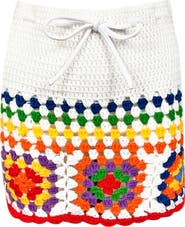 NESSI BYRD Kids' Floral Pattern Hand-Crochet Skirt-Cover Up