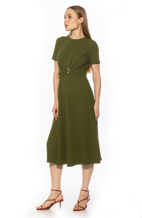 Alexia Admor Xi Gathered Waist Dress In Green