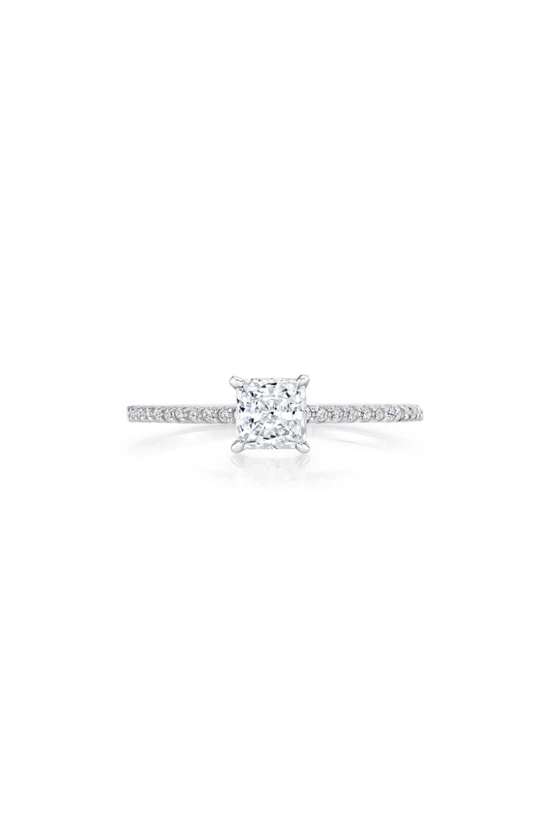 Classic Princess Pav Solitaire Cubic Zirconia Ring, Alternate, color, PURE PLATINUM CLEAR CZ