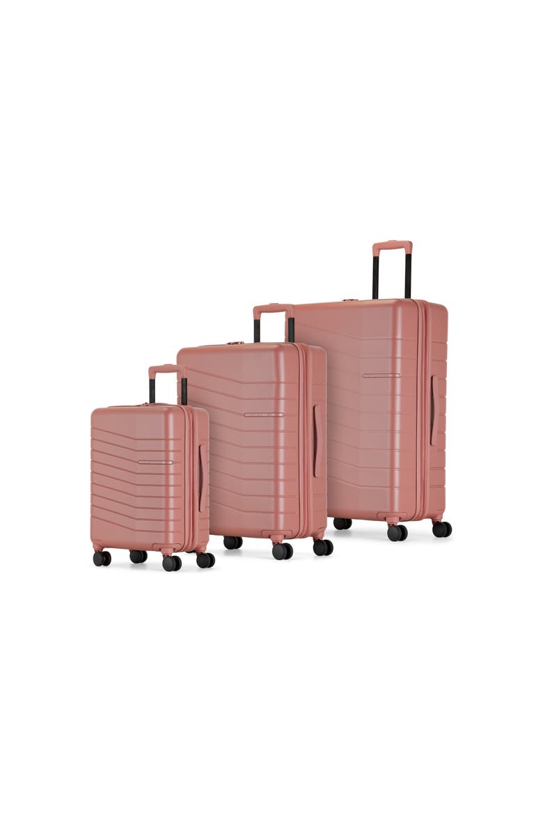 Munich 3 Piece Hardside Luggage Set with Expansion, Main, color, Brick