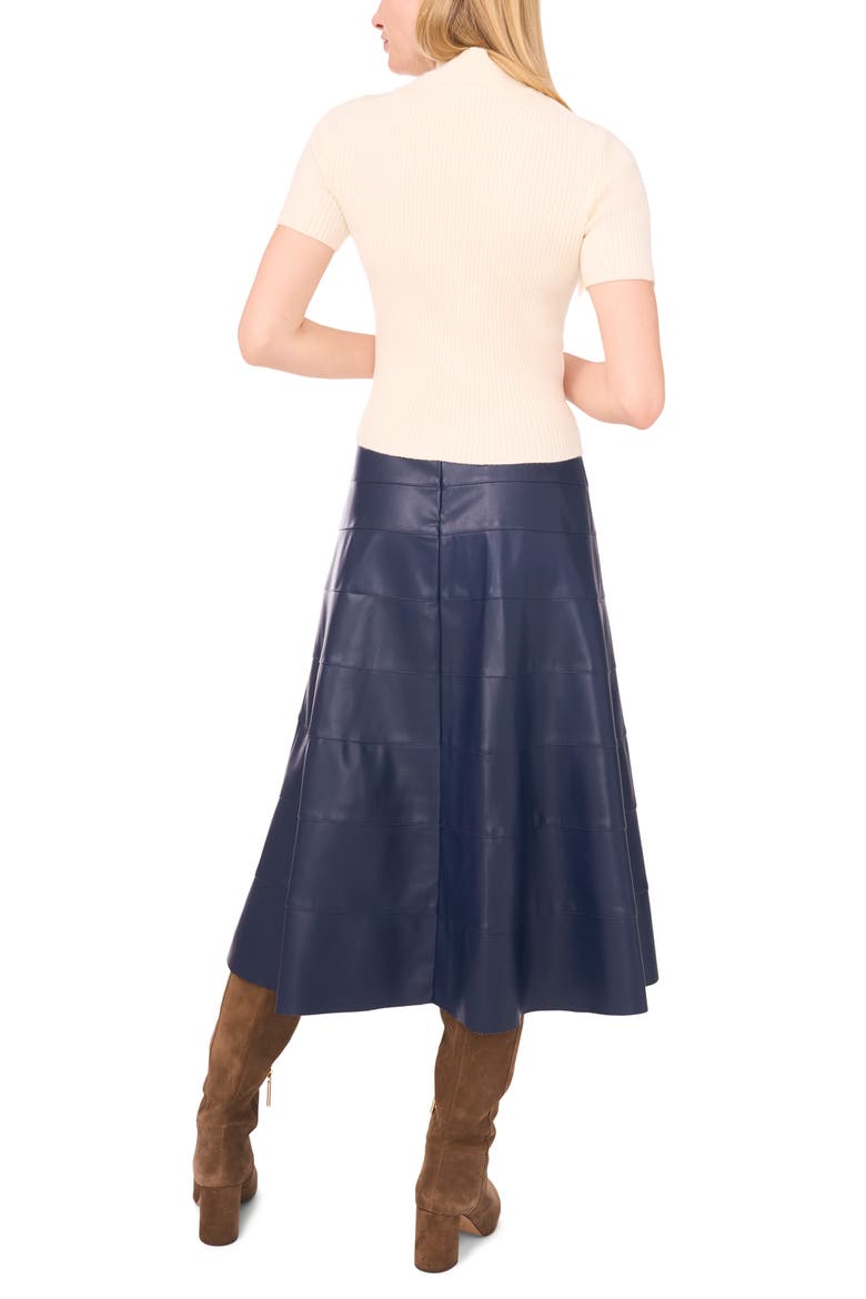 Seamed Faux Leather Skirt, Alternate, color, MIDNIGHT SKY
