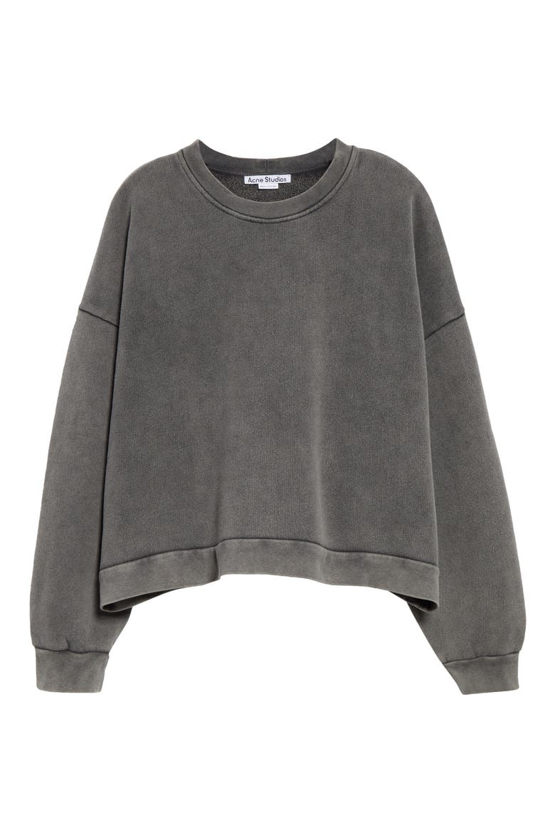 Fester Logo Patch Oversize Cotton Sweatshirt, Alternate, color, FADED BLACK