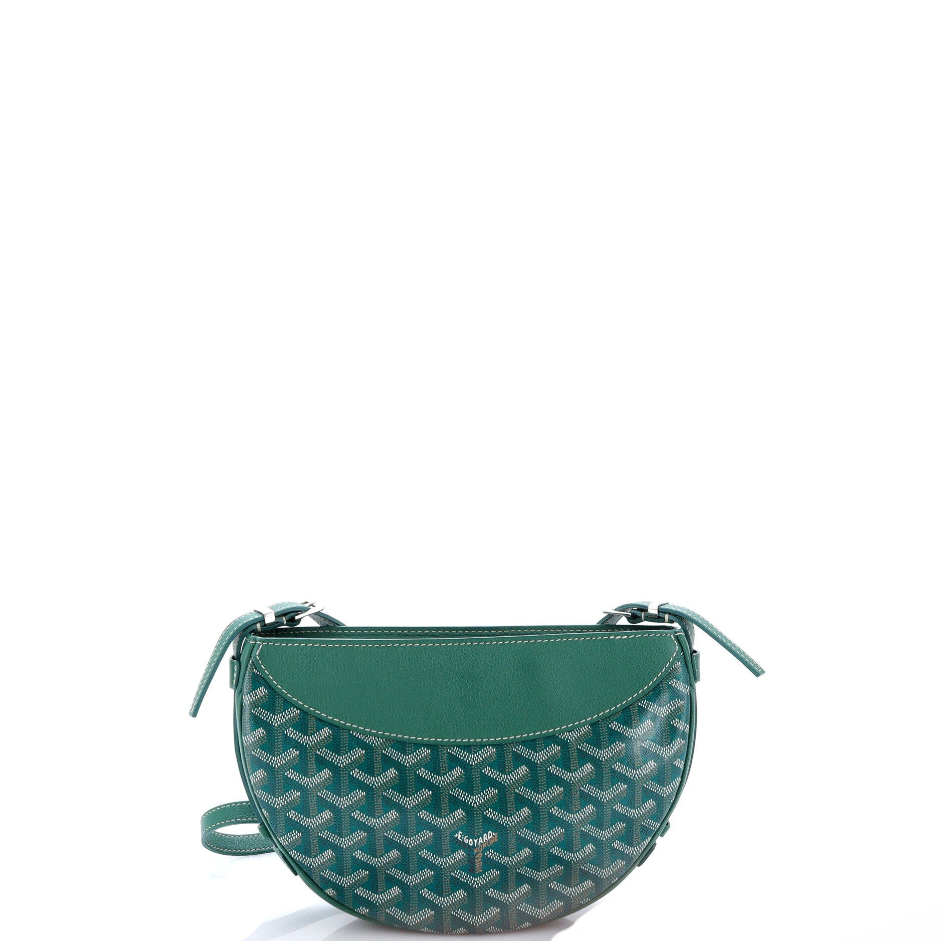 Hirondelle Shoulder Bag Coated Canvas and Leather, Alternate, color, Green