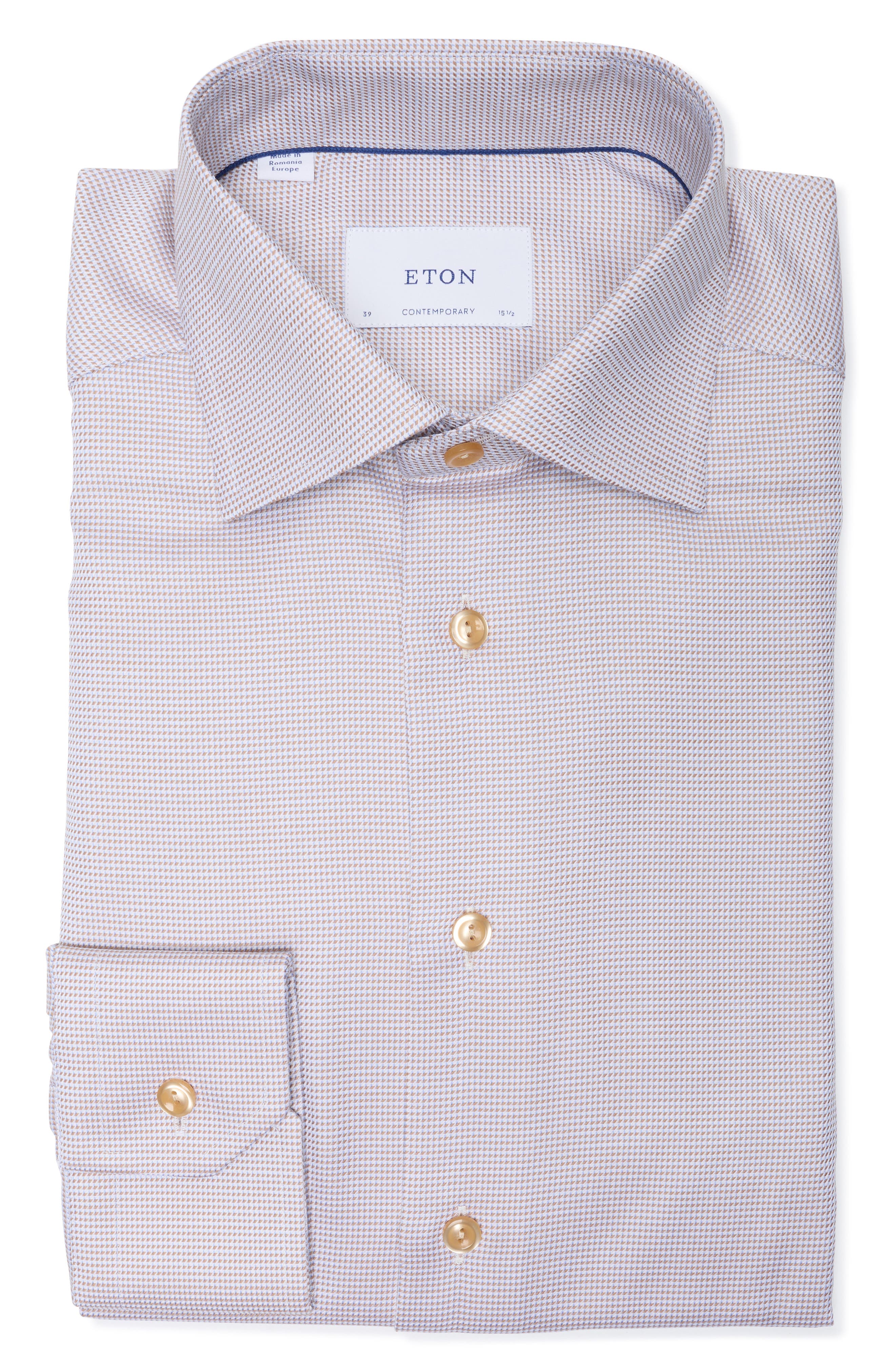 Contemporary Fit Semi-Solid Cotton Dress Shirt