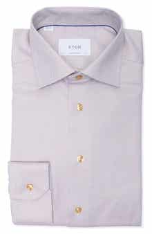 Contemporary Fit Semi-Solid Cotton Dress Shirt