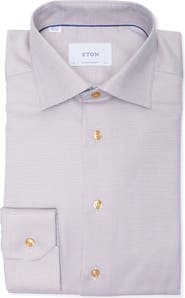 Eton Contemporary Fit Semi-Solid Cotton Dress Shirt