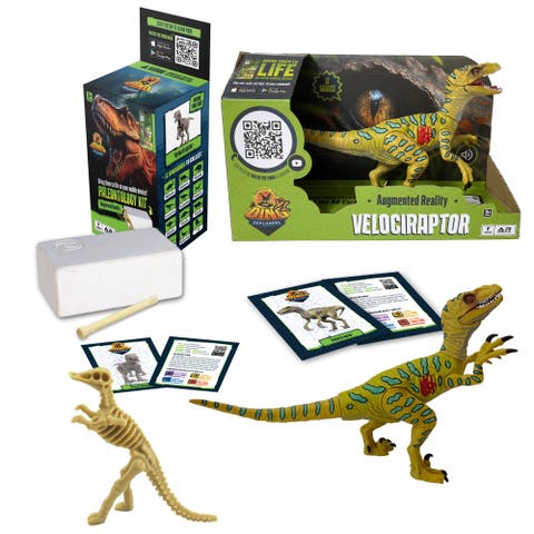 Ar Dinosaur Xl and Brick Combo, 10" Velociraptor Sound Figure