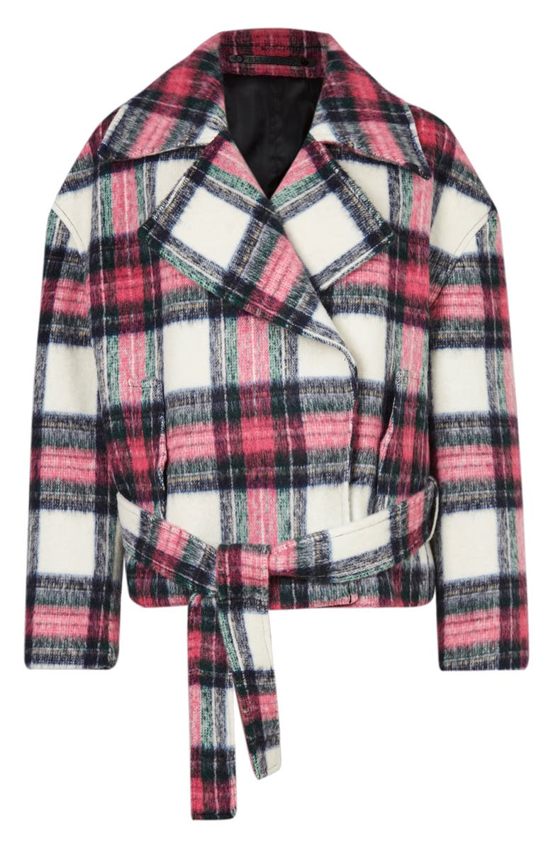 AllSaints Morley Plaid Wool Blend Jacket, Alternate, color, 