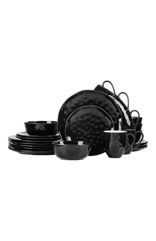 Stone Lain Ivy Porcelain 24-piece Dinnerware Set In Black