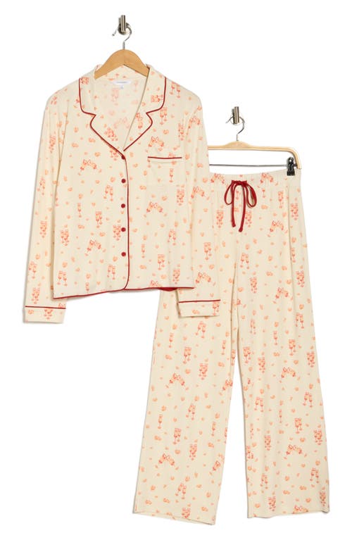 Honeydew Quiet Night Long Sleeve Button-up Top & Pants Pajamas In Neutral