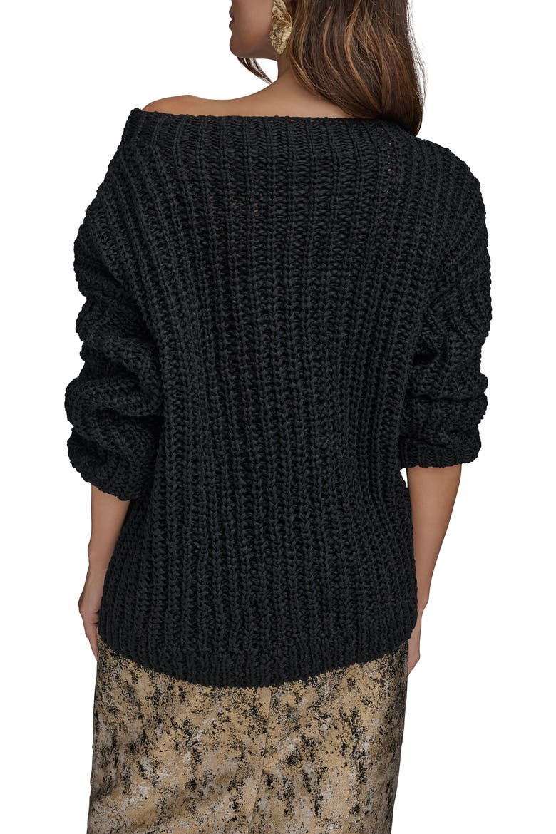 Open Stitch Sweater, Alternate, color, BLACK