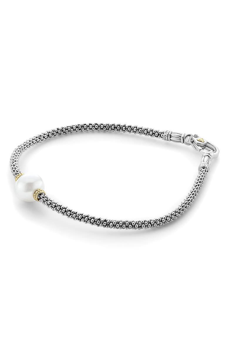 LAGOS Luna Pearl Single Station Caviar Bracelet, Alternate, color, 