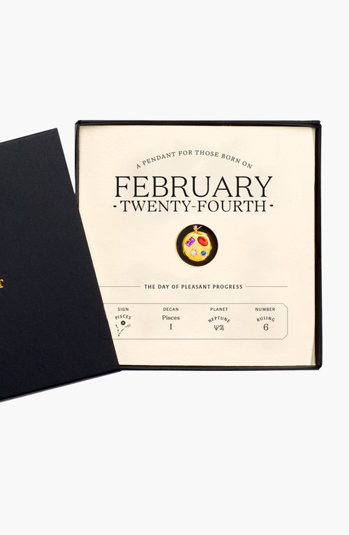 Birthdate Co. The February Birthdate Gold Pendant In February 24th - Gold