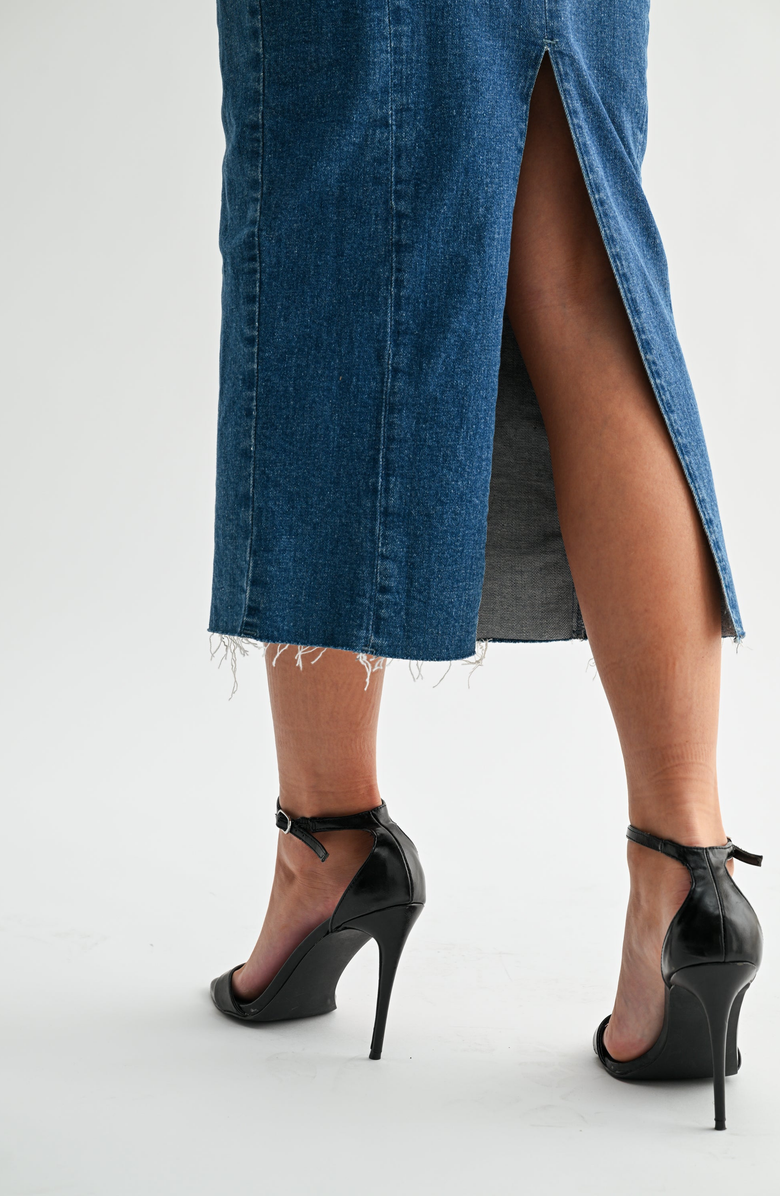 Jemina Denim Seamed Denim Dress, Alternate, color, Denim Blue