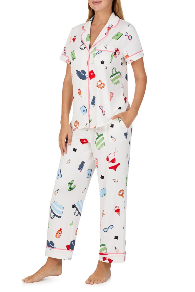 print crop pajamas, Alternate, color, PINK/ MULTI