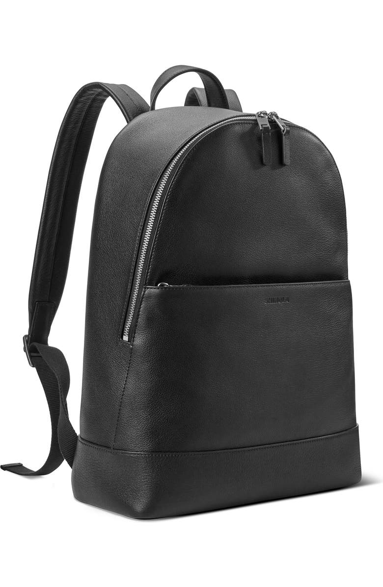 Shinola Canfield Pebble Leather Backpack, Alternate, color, Black