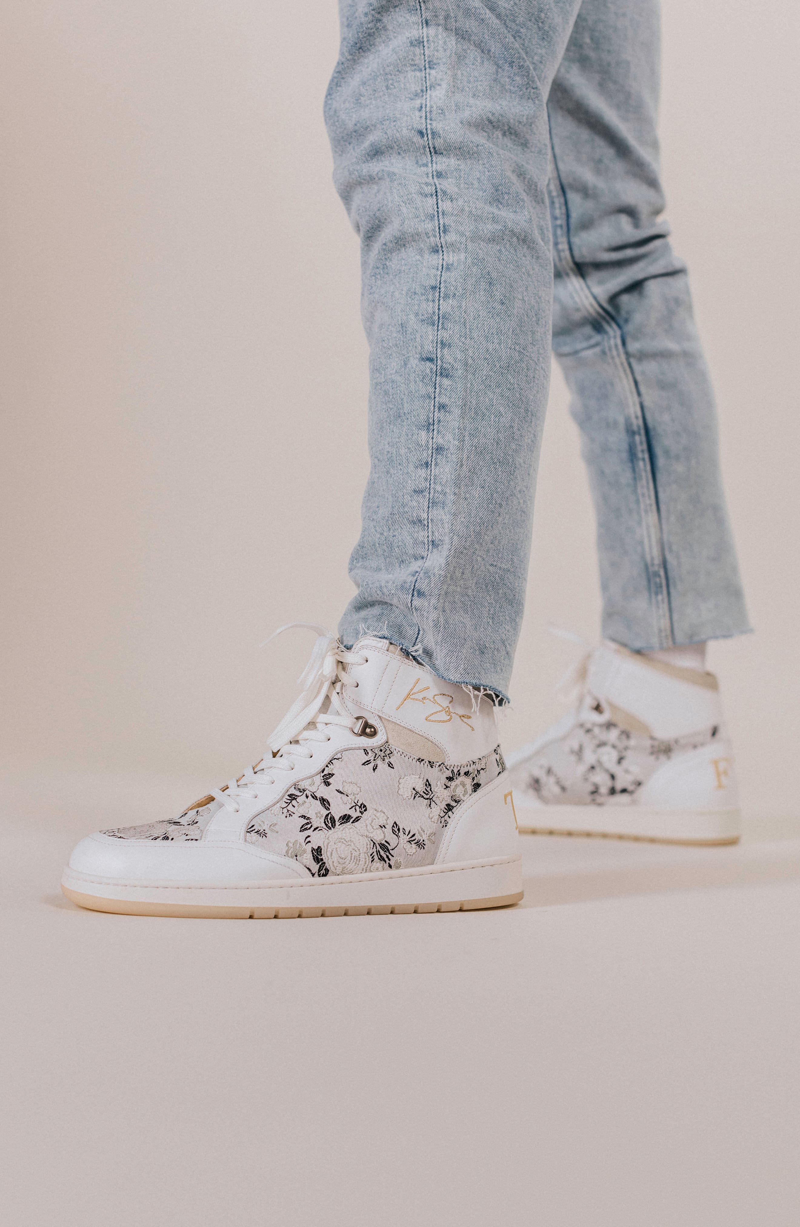 TAFT The Rapido Woven High Top Sneaker, Alternate, color, White Eden