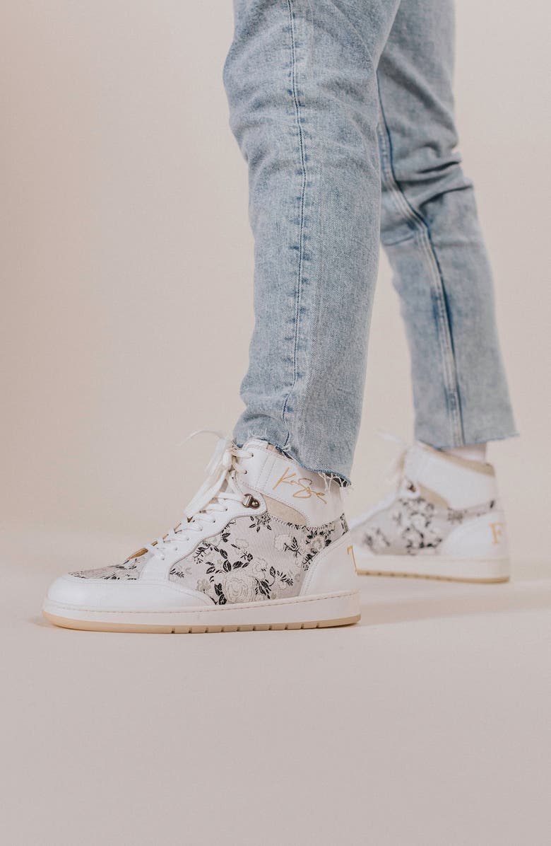 TAFT The Rapido Woven High Top Sneaker, Alternate, color, White Eden