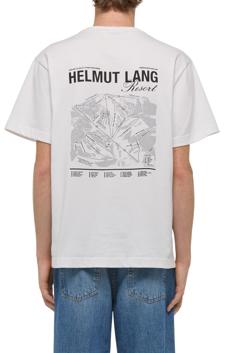 Helmut Lang Ski Map Graphic T-Shirt, Alternate, color, White