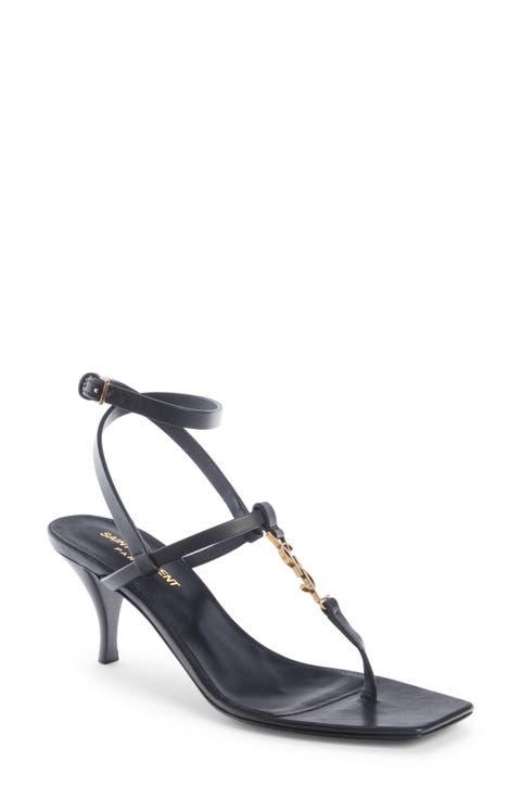 シューズ・サンダルその他 SAINT LAURENT Woman Heeled sandals Black 315490BDA00 1000 YSL Saint Laurent Women's Sunset Chain High Heel Sandals 40