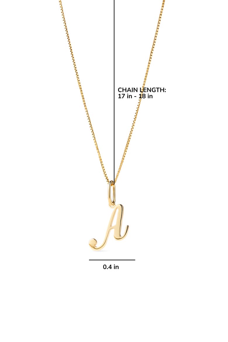 Solid Yellow Gold - Script Letter Necklace, Alternate, color, N