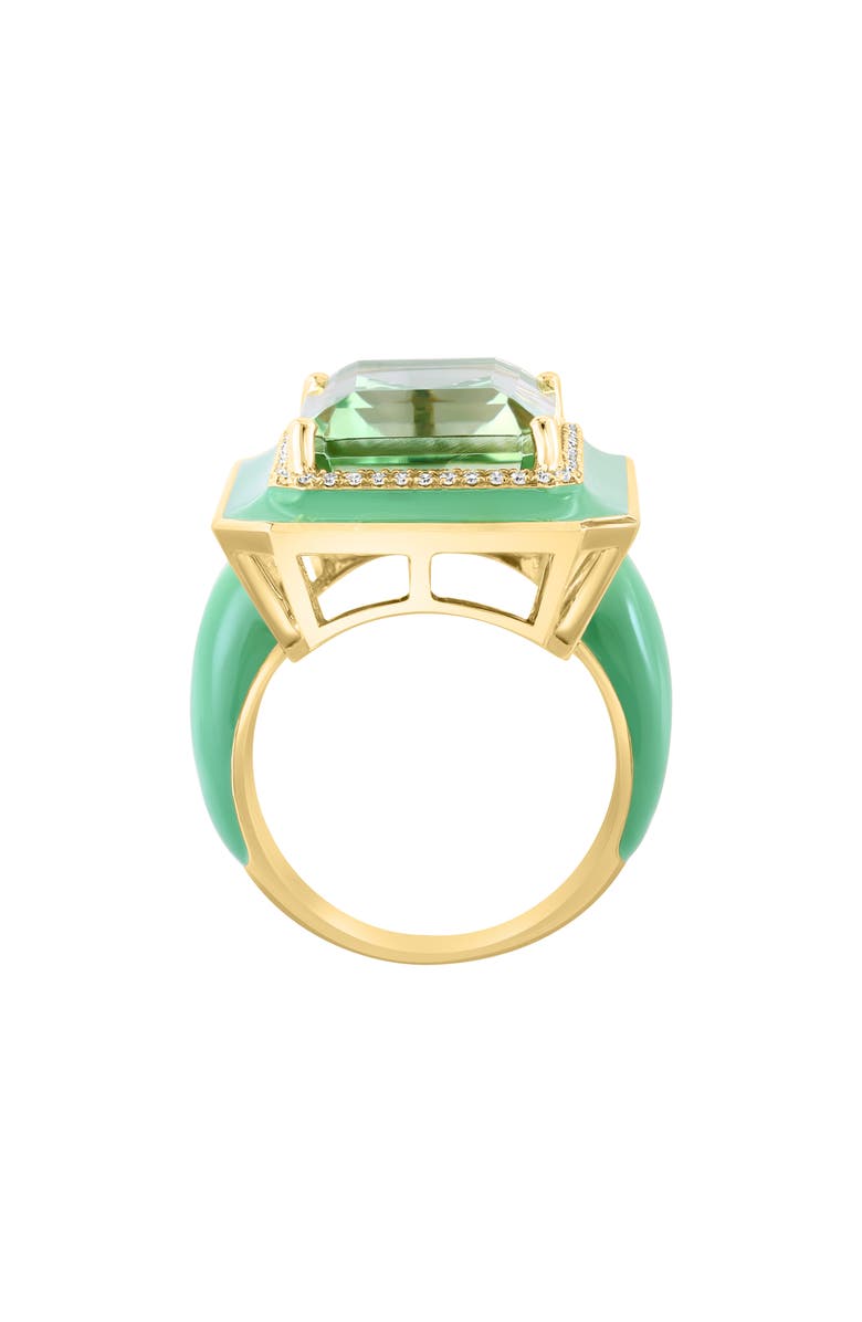 EFFY 14K Yellow Gold Diamond & Prasliolite Ring - Size 7 - 0.15 ctw., Alternate, color,