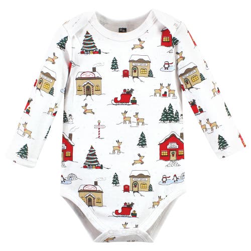 Hudson Baby Essential Long-sleeve Cotton Bodysuit Triple Set In White
