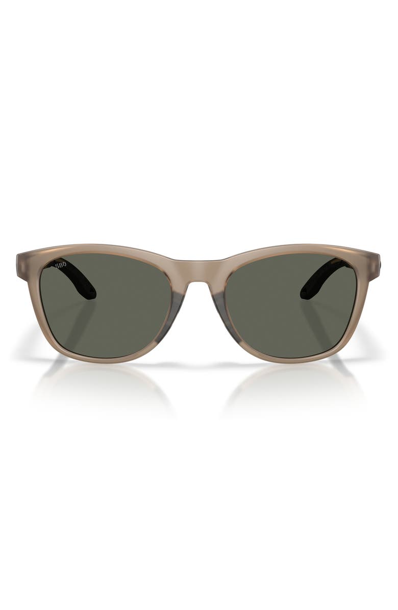 Costa Del Mar Aleta 54mm Polarized Round Sunglasses, Main, color, Matte Brown Smoke / Gray 580G