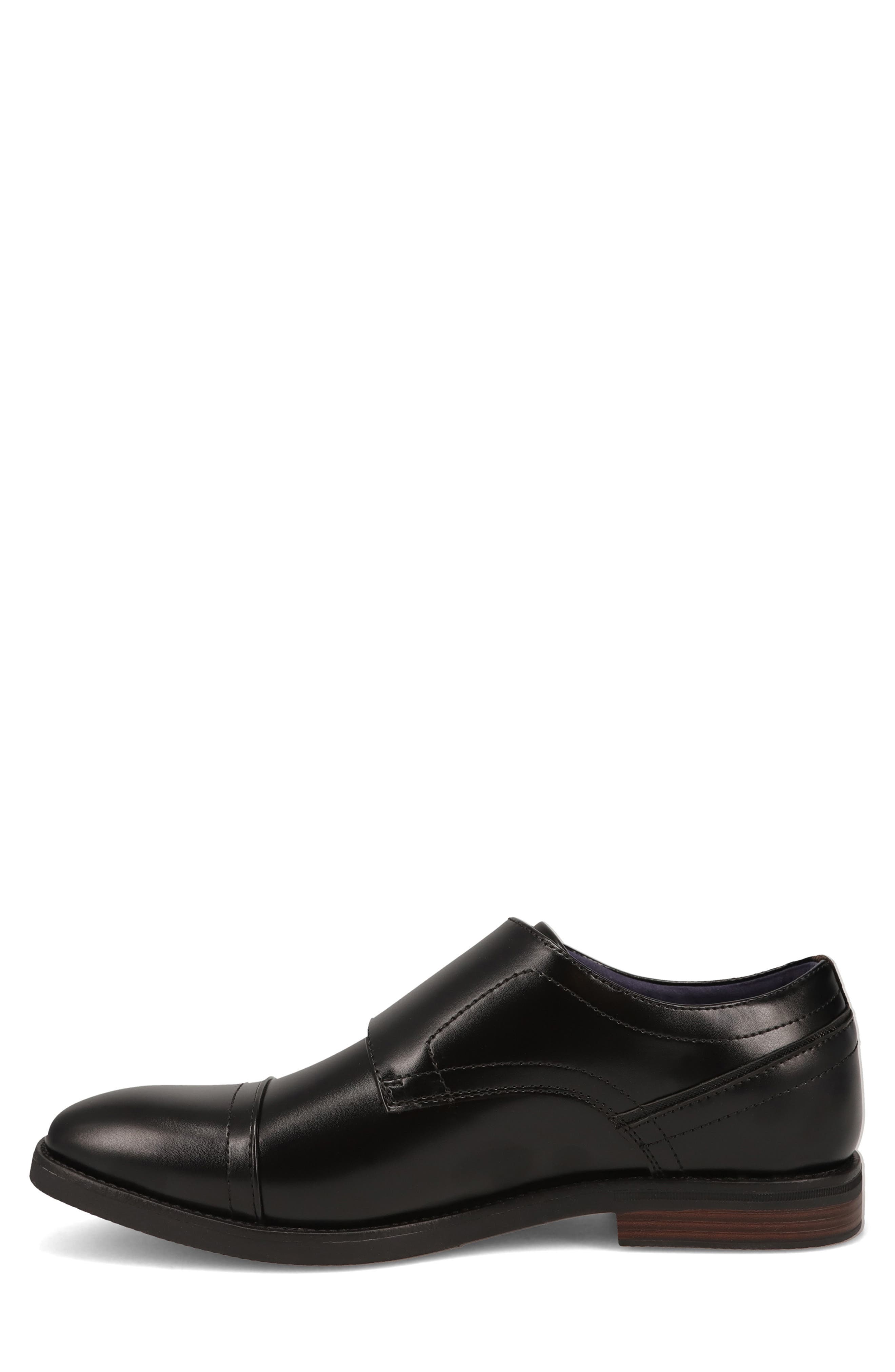 Ballard Faux Leather Double Monk Strap Shoe, Alternate, color, BLACK