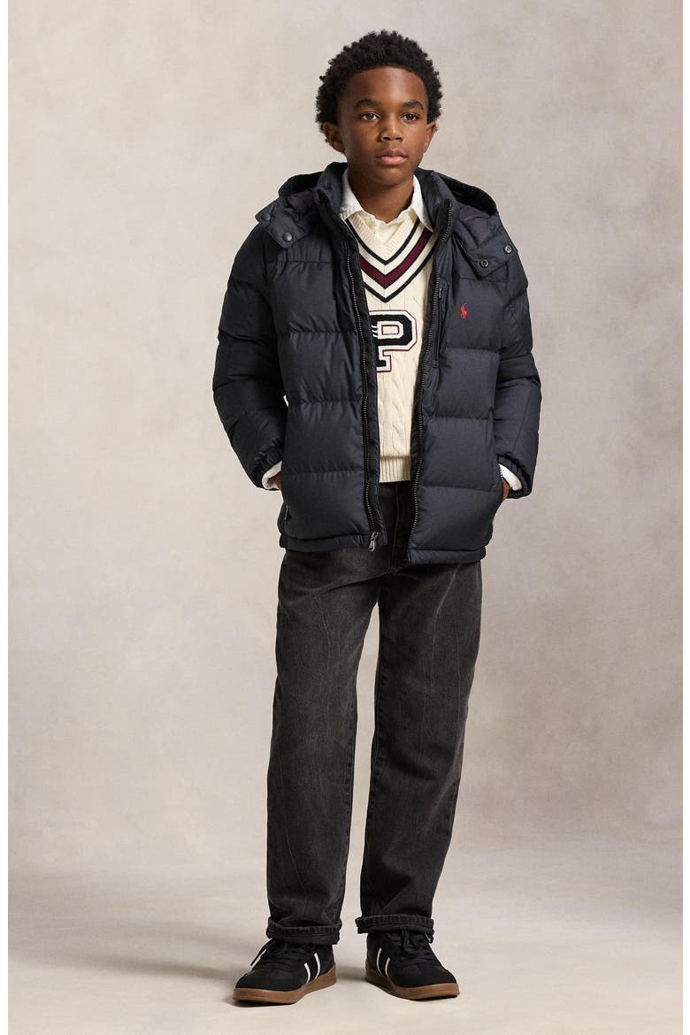 Kids' Water Repellent 650 Fill Power Down Jacket, Alternate, color, BLACK