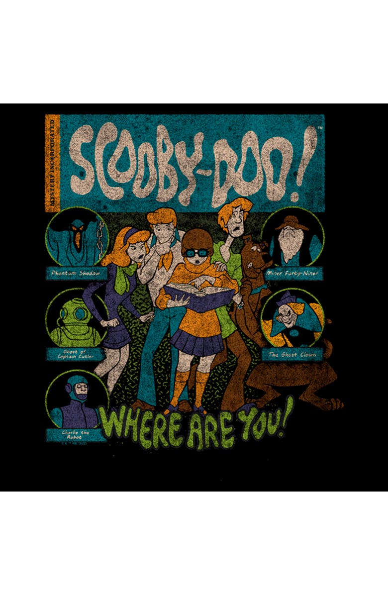 Scooby Doo Men's Scooby Doo Where Are You Villains  Graphic T-Shirt, Alternate, color, Black