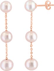 EFFY 14K Rose Gold Pink Freshwater 6-6.5mm Pearl Earrings