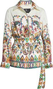 Etro Paisley Border Belted Safari Jacket