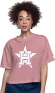 STARTER Women's Starter Pink Houston Astros Play the Ball Boxy Cropped T-Shirt