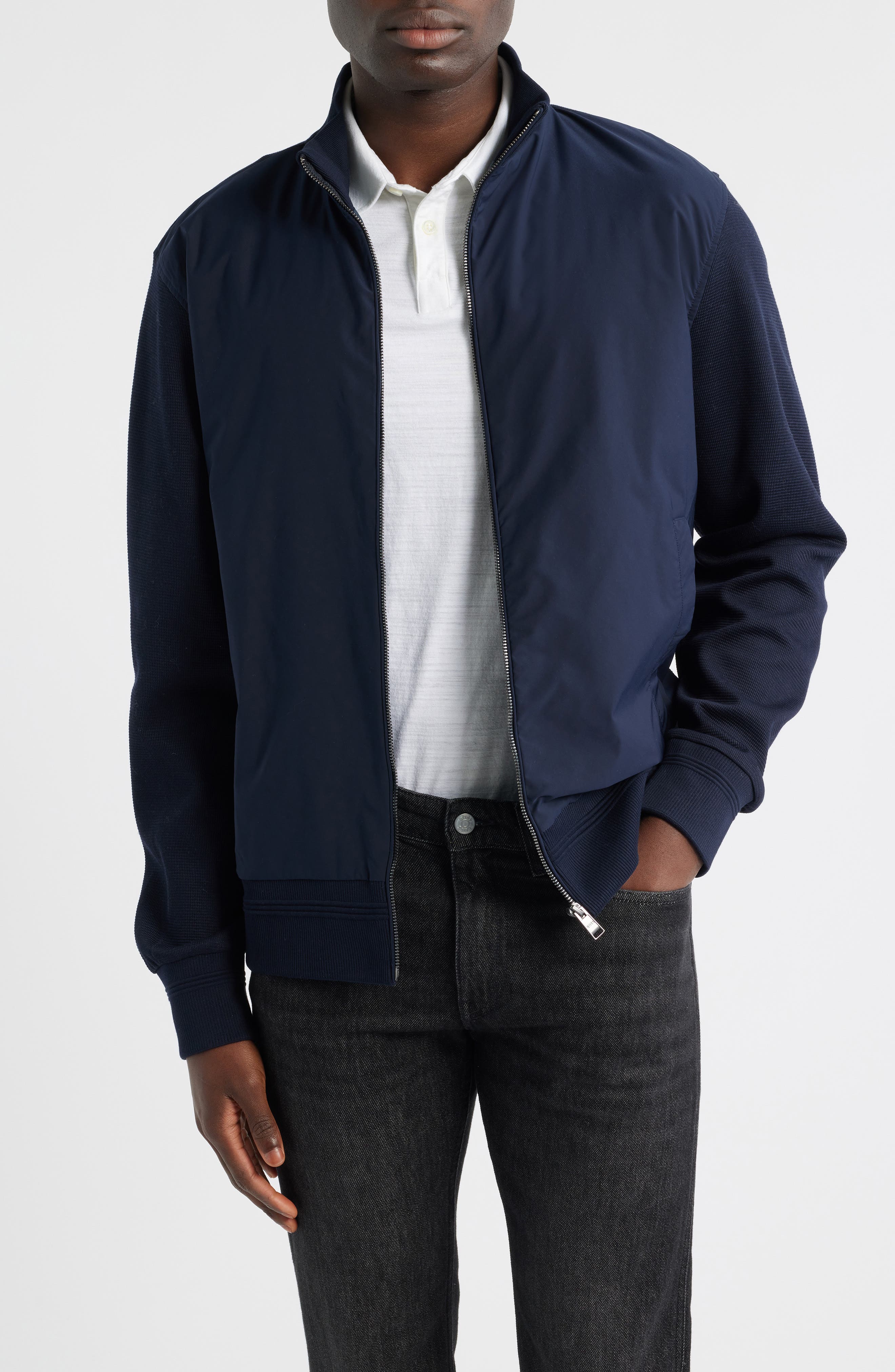 BOSS Shepherd Mixed Media Full Zip Sweatshirt