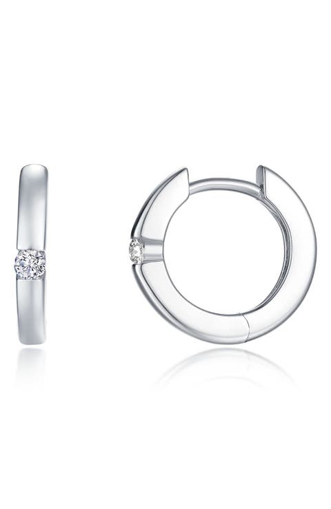 Kate Simulated Diamond Huggie Hoop Earrings