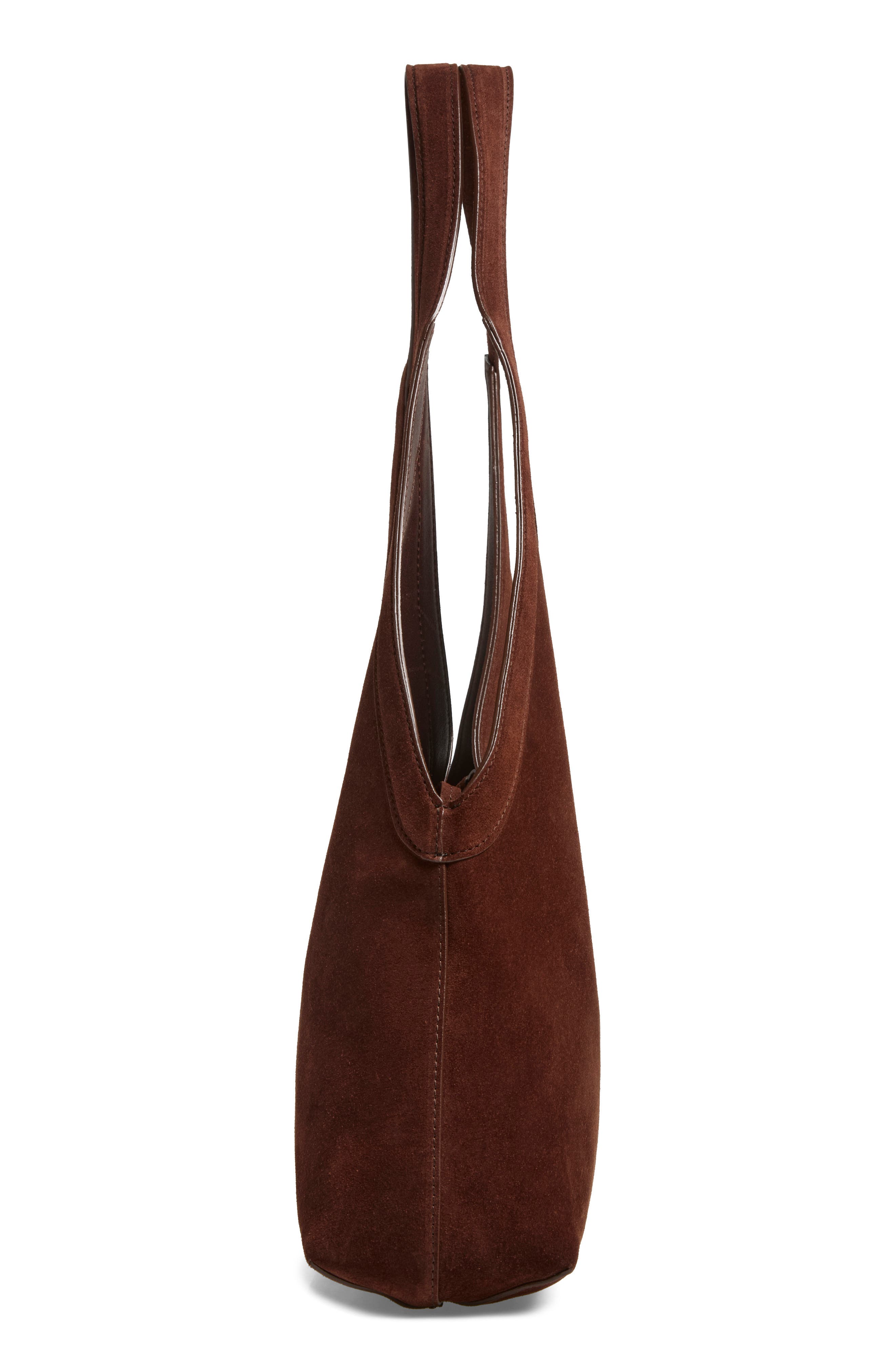Soft Medium Suede Tote, Alternate, color, CHOCOLATE