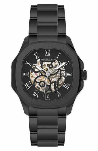 Alfred Sung Skeleton Dial Automatic Bracelet Watch, 42mm