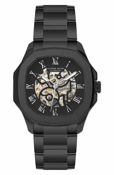 Alfred Sung Skeleton Dial Automatic Bracelet Watch, 42mm